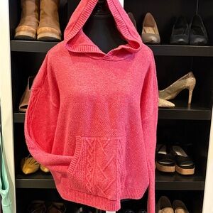 CAbi Vibrant Pink Hooded Sweater